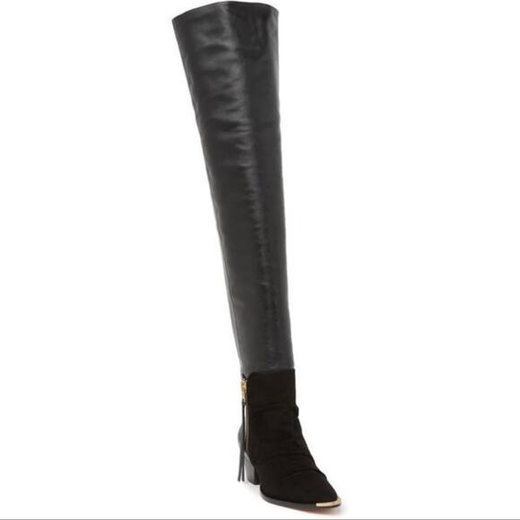 SCHUTZ Black Tenia Leather Tall Shaft Boot Size 6